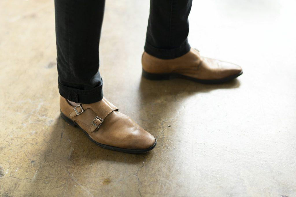 Brown leather shoes