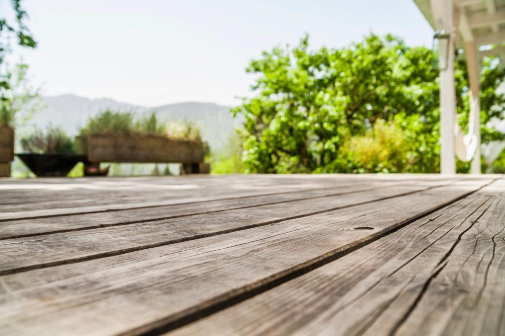 Empty wooden terrace